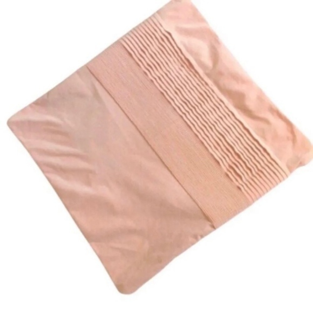 SOFT SQUARE PEACH PILLOW CASE WITH METALLIC SHIMMER DETAIL AND TINY RUFFLES